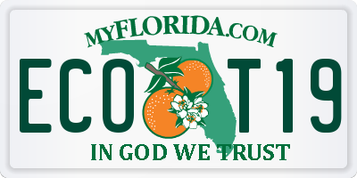 FL license plate ECOT19