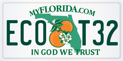 FL license plate ECOT32