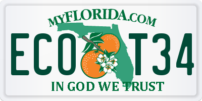 FL license plate ECOT34