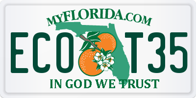 FL license plate ECOT35