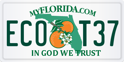 FL license plate ECOT37