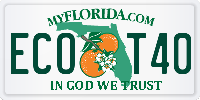 FL license plate ECOT40