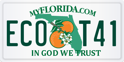 FL license plate ECOT41