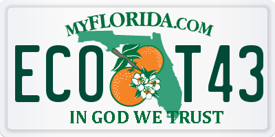 FL license plate ECOT43
