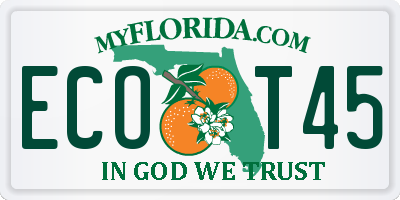 FL license plate ECOT45