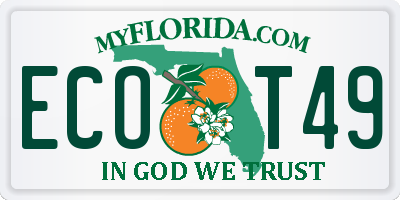 FL license plate ECOT49
