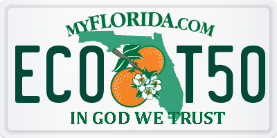 FL license plate ECOT50