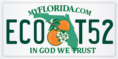 FL license plate ECOT52