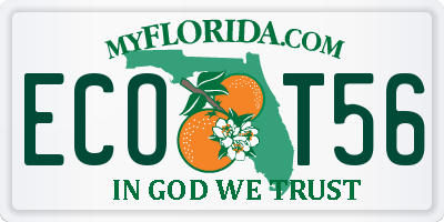 FL license plate ECOT56