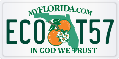 FL license plate ECOT57