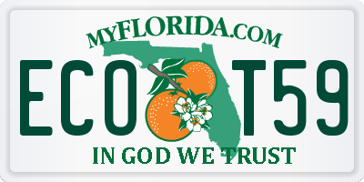 FL license plate ECOT59