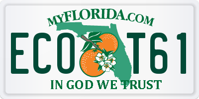 FL license plate ECOT61