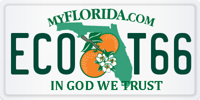 FL license plate ECOT66