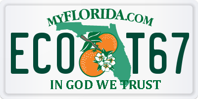 FL license plate ECOT67