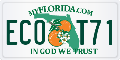 FL license plate ECOT71
