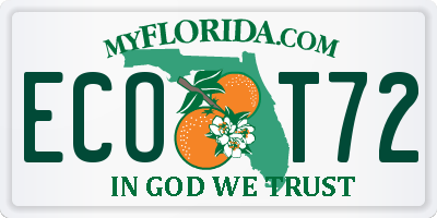 FL license plate ECOT72