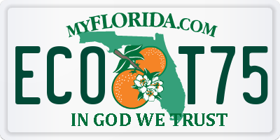 FL license plate ECOT75
