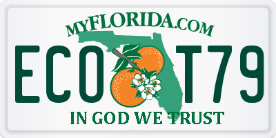 FL license plate ECOT79