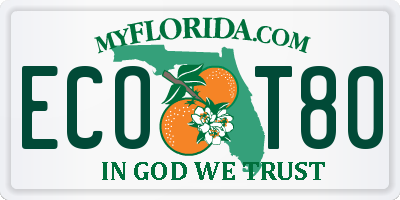 FL license plate ECOT80