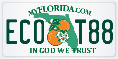 FL license plate ECOT88