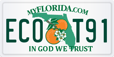 FL license plate ECOT91