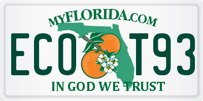 FL license plate ECOT93