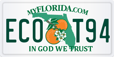 FL license plate ECOT94