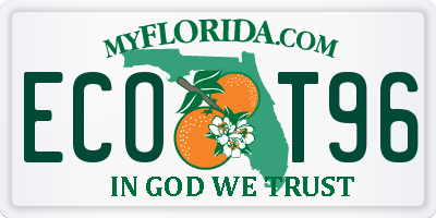 FL license plate ECOT96