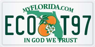 FL license plate ECOT97