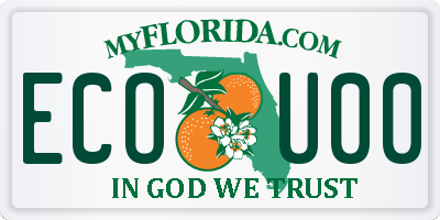 FL license plate ECOU00