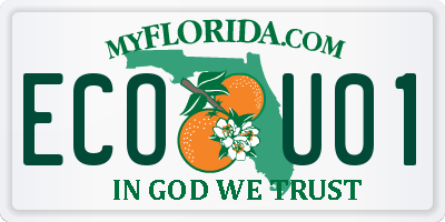 FL license plate ECOU01