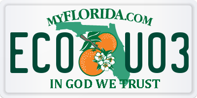 FL license plate ECOU03