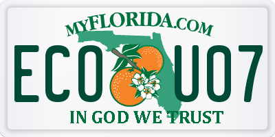 FL license plate ECOU07