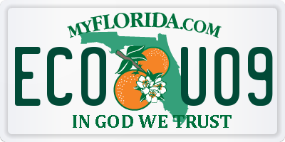 FL license plate ECOU09