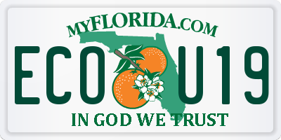 FL license plate ECOU19