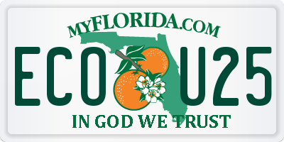 FL license plate ECOU25