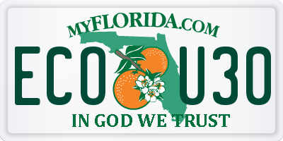 FL license plate ECOU30