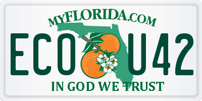 FL license plate ECOU42