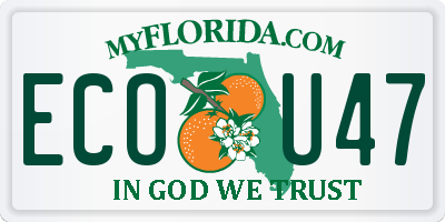 FL license plate ECOU47