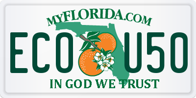 FL license plate ECOU50