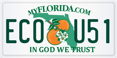 FL license plate ECOU51