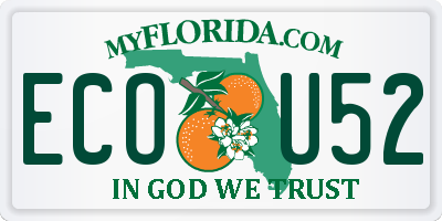 FL license plate ECOU52