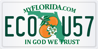 FL license plate ECOU57