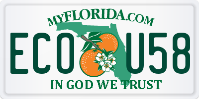 FL license plate ECOU58