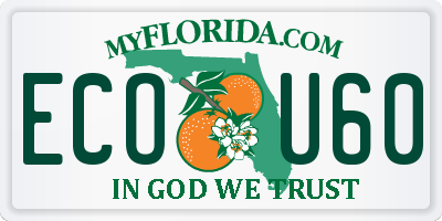FL license plate ECOU60