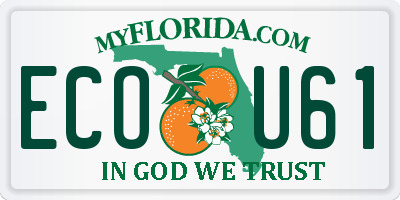 FL license plate ECOU61