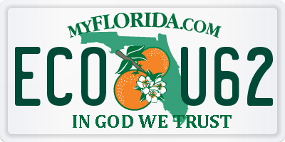 FL license plate ECOU62