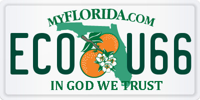 FL license plate ECOU66