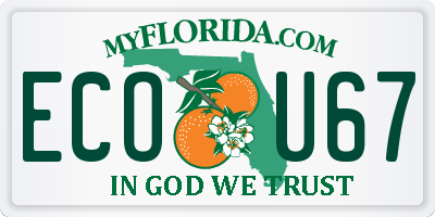 FL license plate ECOU67