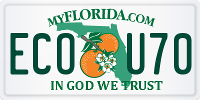 FL license plate ECOU70